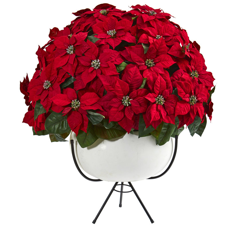 The Holiday Aisle Grand Artificial Poinsettia Floral Arrangement in
